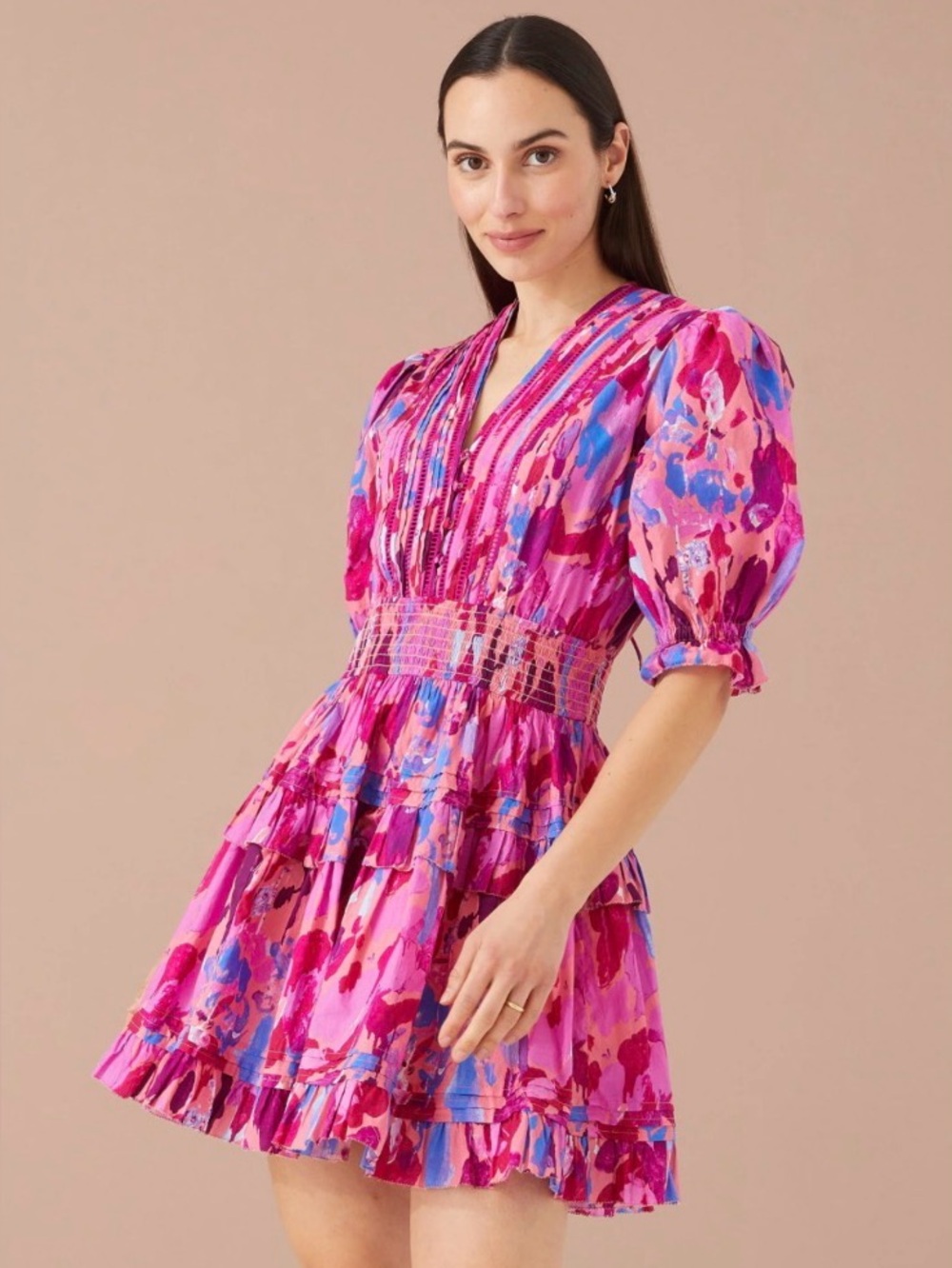 NWT ALIVIA Penny Embroidered Mini Dress in Magenta Size Small - Picture 2 of 9